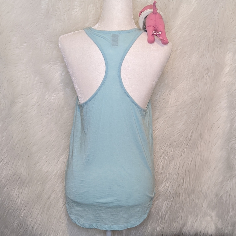 PINK Victoria's Secret M Razorback Teal Sleeveless Tank Top